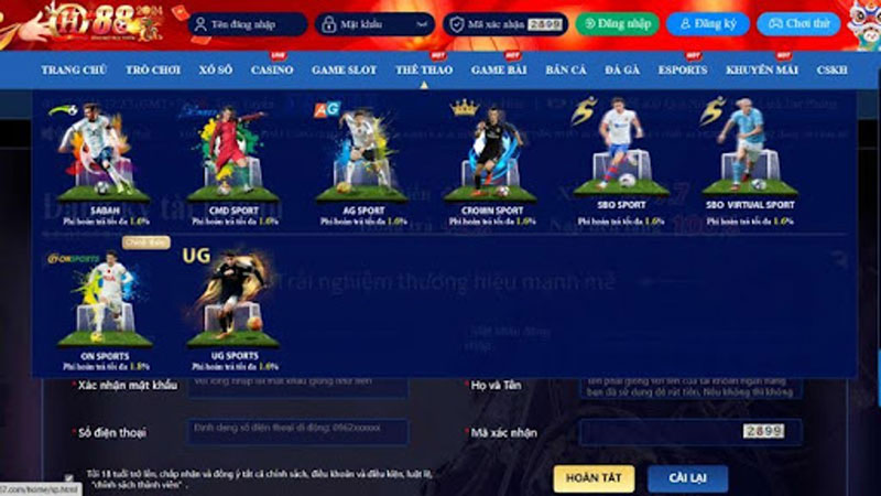 Những tựa game cá cược có tại sảnh thể thao QH88 